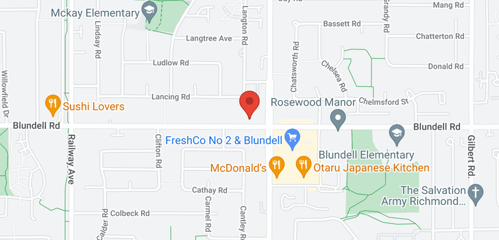 map of 5695 BLUNDELL ROAD